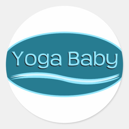 Blue Yoga Baby Ronde Sticker (Voorkant)