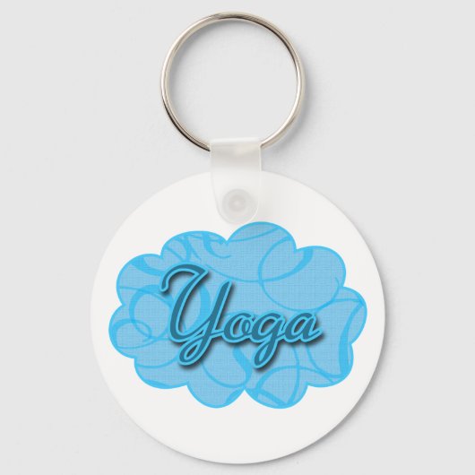 Blue Yoga Flourish Design Sleutelhanger (Voorkant)