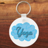 Blue Yoga Flourish Design Sleutelhanger (Voorkant)