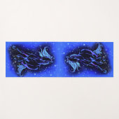 Blue Yoga Mat Horse die op Sterrennacht loopt (Voorkant (horizontaal))