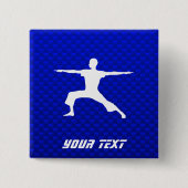 Blue Yoga Vierkante Button 5,1 Cm (Voorkant)