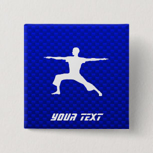 Blue Yoga Vierkante Button 5,1 Cm