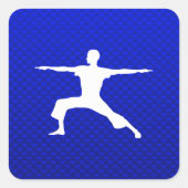 Blue Yoga Vierkante Sticker (Voorkant)