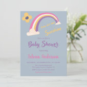 Blue "You Are My Sunshine" Rainbow Baby shower Kaart (Staand voorkant)