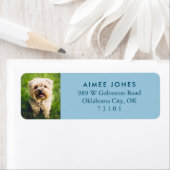 Blue Your Pet's Photo Custom Return Address Label (Insitu)