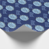 Blue Yule Merry Winter Solstice Trees Cadeaupapier (Hoek)