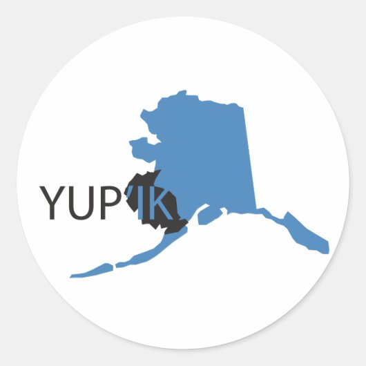 Blue Yupik Ronde Sticker (Voorkant)