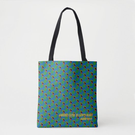 Blue ZAMBIA FLAG Isaiah Christelijke scripts Tote Bag (Voorkant)