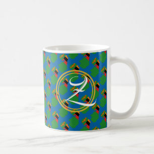 Blue ZAMBIA Monogram Scriptcadeau Koffiemok