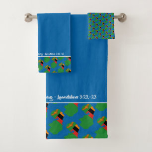 Blue ZAMBIA Scripture Christelijk Lam 3:23 Bad Handdoek