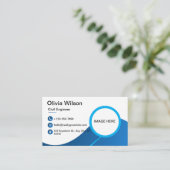Blue Zazzle Visitekaartje -  ontwerp (Staand voorkant)