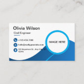 Blue Zazzle Visitekaartje -  ontwerp (Voorkant)