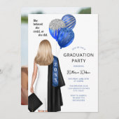 Blue Ze geloofde foto afstudeerfeest Kaart (Voorkant / Achterkant)