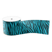 Blue Zebra Animal Print Ribbon Grosgrain Lint (Spoel)