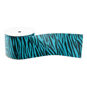 Blue Zebra Animal Print Ribbon Grosgrain Lint