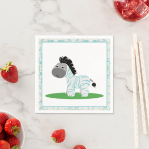 Blue Zebra Baby shower Party Paper Napkins Servet