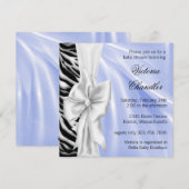 Blue Zebra Baby Shower Uitnodigingen (Voorkant / Achterkant)