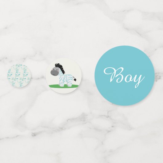 Blue Zebra Baby Table Confetti (Achterkanten)