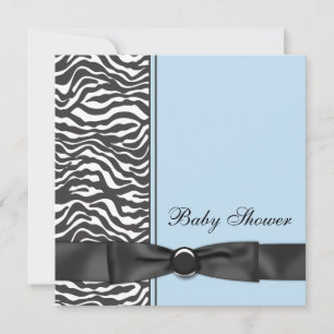 Blue Zebra Boy Baby Shower Uitnodigingen