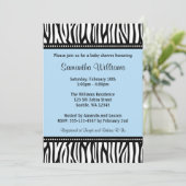 Blue Zebra Boy Baby Shower-uitnodigingen Kaart (Staand voorkant)