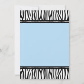 Blue Zebra Boy Baby Shower-uitnodigingen Kaart (Achterkant)
