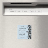 Blue Zebra & Flowers Baby shower Save the Date Magneet (Insitu (Vaatwasser))