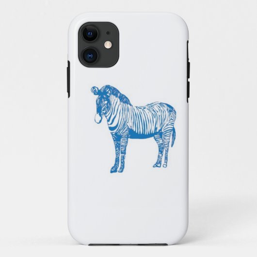 Blue zebra Hoesje-Mate iPhone case (Achterkant)