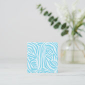 Blue Zebra Pattern Afsprakenkaartje (Staand voorkant)
