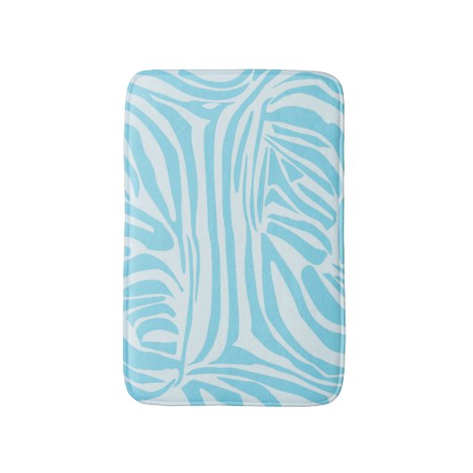 Blue Zebra Pattern Badmat (Voorkant Verticaal)