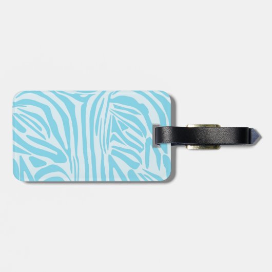 Blue Zebra Pattern Bagagelabel (Achterkant horizontaal)