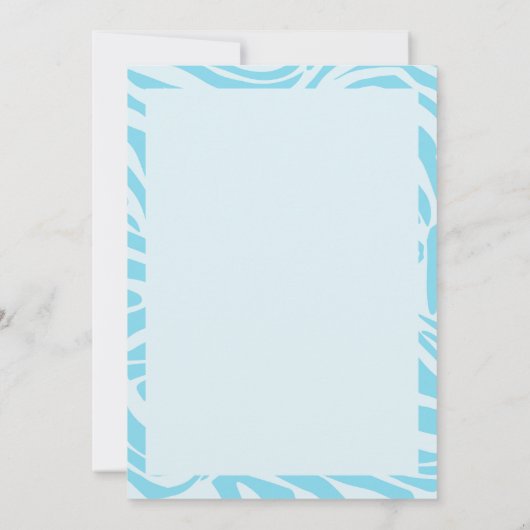 Blue Zebra Pattern Bedankkaart (Achterkant)