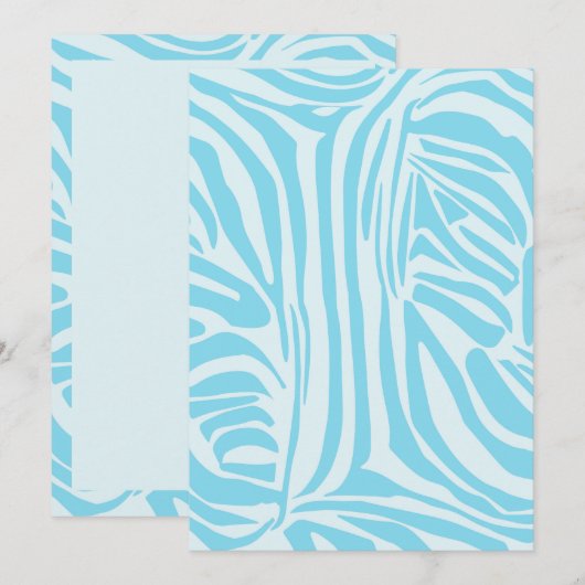 Blue Zebra Pattern Bedankkaart (Voorkant / Achterkant)