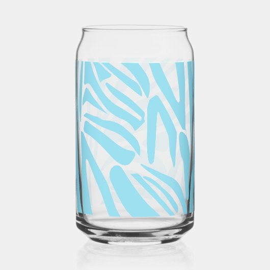 Blue Zebra Pattern Blikvorm Glas (Achterkant)