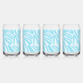 Blue Zebra Pattern Blikvorm Glas (Achterkant)