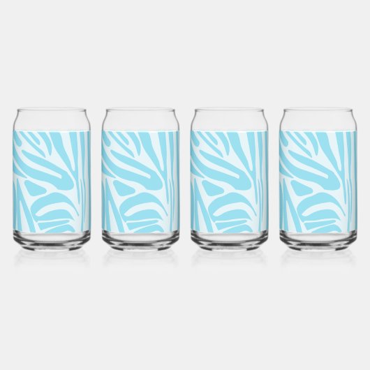 Blue Zebra Pattern Blikvorm Glas (Voorkant)