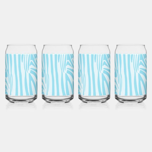 Blue Zebra Pattern Blikvorm Glas (Links)