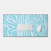 Blue Zebra Pattern Bureaumat (Keyboard & Muis)