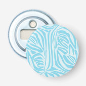 Blue Zebra Pattern Button Flesopener (Voorkant)