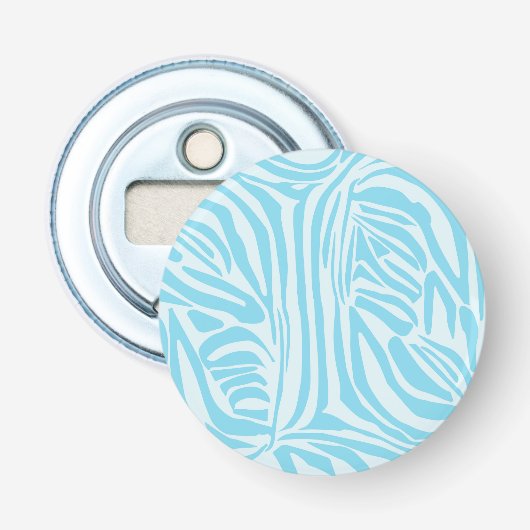 Blue Zebra Pattern Button Flesopener (Voorkant)
