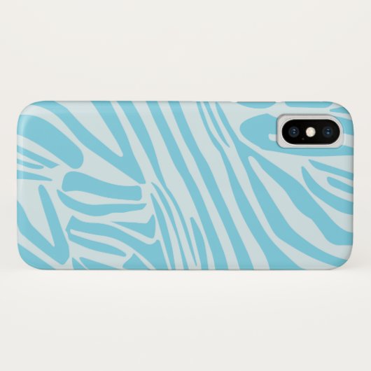 Blue Zebra Pattern Case-Mate iPhone Case (Achterkant (horizontaal))