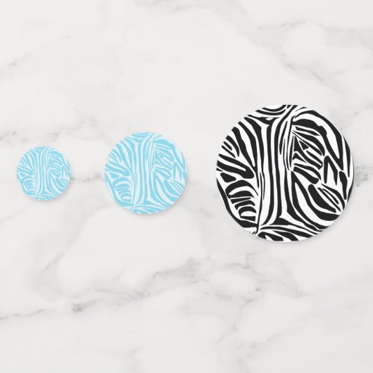 Blue Zebra Pattern Confetti (Achterkanten)