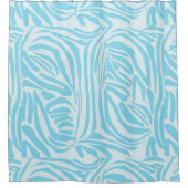 Blue Zebra Pattern Douchegordijn (Voorkant)