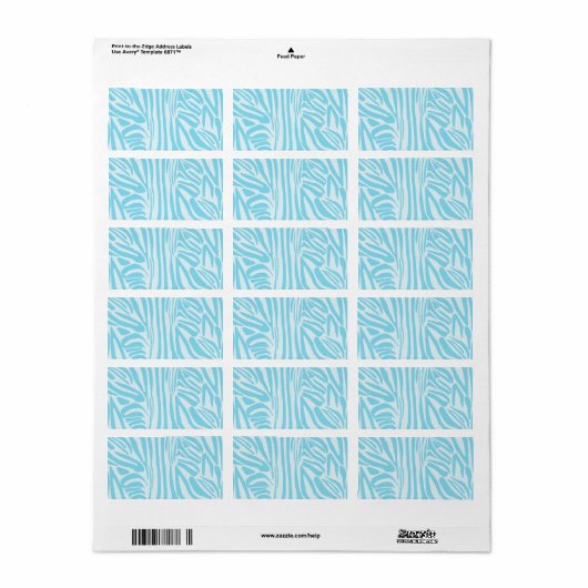 Blue Zebra Pattern Etiket (Full Sheet)