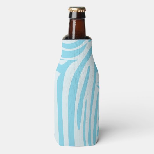 Blue Zebra Pattern Flesjeskoeler (Fles Voorkant)
