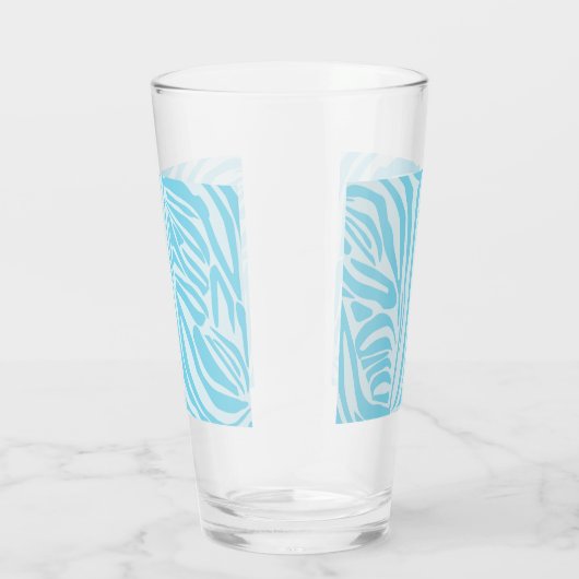 Blue Zebra Pattern Glas (Rechts)