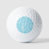 Blue Zebra Pattern Golfballen (Voorkant)