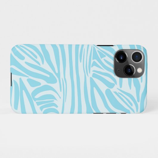 Blue Zebra Pattern iPhone Hoesje (Achterkant horizontaal)