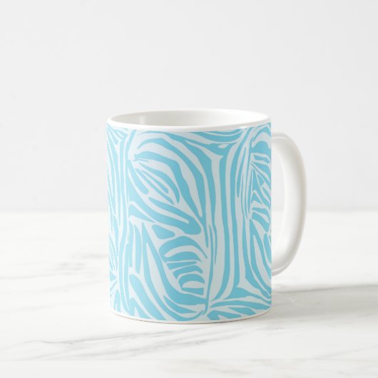 Blue Zebra Pattern Koffiemok (Voorkant rechts)