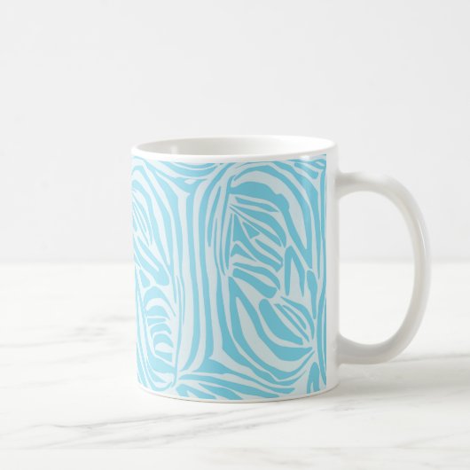 Blue Zebra Pattern Koffiemok (Rechts)