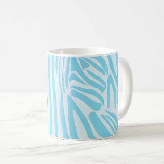 Blue Zebra Pattern Koffiemok (Voorkant rechts)
